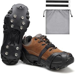 LACE INN Ice Cleats Snow Grips, Non Slip Gripper Spikes Hiking Cleats with 11 Studs Crampons for Shoes and Boots, Anti-Slip Traction Cleats for Walking Or Hiking On Snow and Ice (1 Pair - Medium)