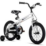 JOYSTAR 16 Inch Kids Bike with Training Wheels for Ages 4 5 6 7 Years Old Boys and Girls, Children Bicycle with Handbrake for Early Rider, Silver