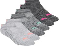 PUMA womens 6 Pack Runner Running Socks, Grey Orange, 9 11 US