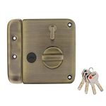 Godrej Locking Solutions and Systems 6089 Key Deadbolt Lock (Gold, Painted Finish, Alloy Steel)