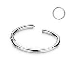 6mm Cartilage Earring Hoop 20 Gauge Nose Ring Silver Nose Rings 20g Helix Hoop Earring Daith Earrings Tragus Earring Surgical Steel Small Hoop Earrings 6mm Nose Hoop Seamless Hinged Septum Clicker