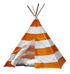 turtleplay TPE0010212200 Children's Teepee, Orange with White Stripes