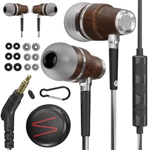 Symphonized NRG 3.0 Earbuds | Wood in-ear Noise-isolating Headphones with Mic & Volume Control (Black Night & Hazy Gray)