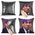 Plenty Dreams Michael Scott Reversible Face Sequin Pillow cover, a magical sequin cushion cover