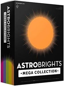 Astrobrights Mega Collection, Colored Paper, Joyful 5-Color Assortment, 625 Sheets, 24 lb/89 GSM, 8.5" x 11" - More Sheets! (91624)