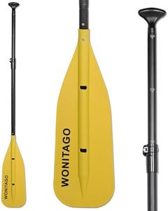 WONITAGO Canoe Paddles Aluminum Paddle with PP Blades, Floating Adjustable Canoe Paddle and Boat Paddle, 122-152 cm/4-5 Ft, Yellow