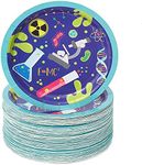 80 Pack of Science Lab Party Paper Plates for Birthday Party (7 Inches, Blue)