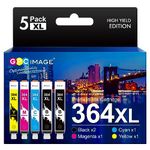 GPC Image Multipack Ink Cartridges Replacement for HP 364XL 364 Compatible with 5510 5520 5522 5524 6510 6520 B8550 C5388 C6380 7510 7520 4620 3070A 3520 (Black Cyan Magenta Yellow, 5-Pack)