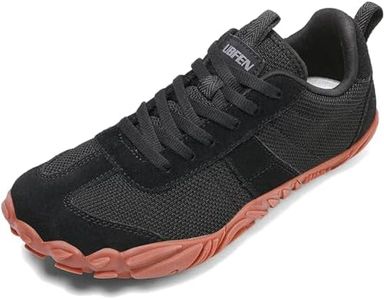 UBFEN Sneakers Barefoot Shoes for Womens Mens Minimalist Trail Running Hiking Comfortable Walking Black Size 11 Women/9 Men