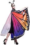 Butterfly Wings Shawl Halloween Costume Ladies Cape (Orange)