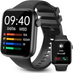 Smart Watch (Answer/Dial Call),1.95" Full Touch Smart Watch for Women Men with Heart Rate & Blood Oxygen,Multi-Sport Modes, Sleep Monitor,IP68 Waterproof,Fitness Smart Watch for iOS Android (Black)