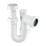 McAlpine ASC10V Adjustable Inlet Tubular Swivel Anti-Syphon 'P' Trap-1.5 inch, White