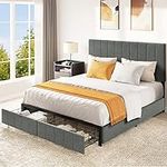 YITAHOME Queen Size Bed Frame, Plat