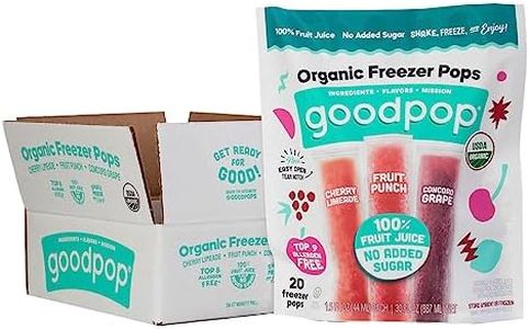 GoodPop Organic Freezer Pops - Cherry Limeaide, Fruit Punch, Grape, 100% Juice, No Added Sugar - 20ct, Box