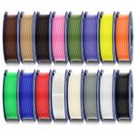 SUNLU PLA Plus Filament 16 Colors Bundle, Multicolor PLA+ 3D Printer Filament 1.75 mm, Individually Vacuum Packed, 0.25 kg/Spool, Total 4 kg, 16 Spools