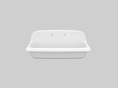 ELLAI 36 Inch Wall Mounted High Back Kitchen Sink White Porcelain Utility Sink Farm Sink Ceramic Laundry Sink, 8 in centers, 36" x 18" x 15"