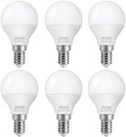 DiCUNO E14 Bulb, 5W Small Edison Screw Bulbs, 550LM, 50W Equivalent E14 LED Light Bulbs Globe, Daylight White 5000K, CRI90, SES E14 Golf Ball Bulbs for Home, Pack of 6