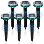 Jokresty 6 Pack Solar Mole Repellent Ultrasonic,Outdoor Waterproof Sonic Mole Repeller Get Rid of Moles Snakes Gophers Vole for Lawn Yards Garden