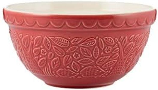 Mason Cash in The Forest Mixing Bowl, 21 cm Size, Hedgehog Burgundy