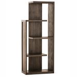 Simpli Home Monroe Bookcase, Distressed Charcoal Brown