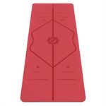 Liforme Special Yoga Mat - Patented Alignment System, Warrior-like Grip, Non-slip, Eco-friendly and Biodegradable, sweat-resistant, Long, Wide and Thick, 4.2mm thick mat for comfort (Red)