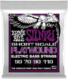 Ernie Ball Power Slinky Flatwound Short Scale Electric Bass Strings 50-110 Gauge (P02817)