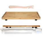 Ansoon Bamboo Wood Cutting Board Compatible with Breville BOV800XL 860BSS 845BSS, Protects Smart Toaster Oven, With Heat Resistant Silicone Feet and Oven Rack Push Accessories, Creates Storage Space