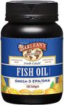 Barlean's Fish Oil Omega 3 Supplement, EPA & DHA Fatty Acid Softgels for Joint, Brain, & Heart Health, 600mg Orange Flavored Fish Oil Pills, 100 Count