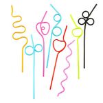 Safe-O-Kid® Newly Launched- REUSEABLE Straws for Kids, Funny Twists Drinking Straws for Birthday Parties,Colourful,8 Pcs, Assorted Colours