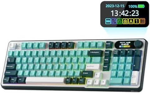 RK ROYAL KLUDGE S98 Mechanical Keyboard w/Smart Display & Knob, Top Mount 96% Wireless Mechanical Keyboard BT/2.4G/USB-C, Hot Swappable, Software Support, Massive Battery, 98 Keys