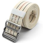 LiftAid Transfer & Walking Gait Belt w/Metal Buckle & Belt Loop Holder for Therapist, Nurse, Home Care - 60"L x 2"W (Beige) : Beige