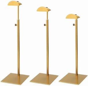 MCKECHSION Purse Display Stand, 3 Pack Purse Rack Stainless Steel Purse Holder Gold Hanging Hook Stands Adjustable Height Table Ornament Display Stand for Home Store Boutique Counter