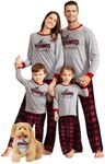 IFFEI Matching Family Pajamas Sets Christmas PJ's Sleepwear Truck Print Top and Plaid Pants with Pocket Men: XL