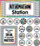 Carson Dellosa 32pc Affirmation Station Classroom Bulletin Board Set, Affirmation Station Classroom Header, Motivational Poster, 30 Affirmation Station Cards for Kids, Growth Mindset Classroom Decor