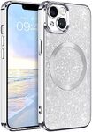 iPhone 13 Case, Phone Case iPhone 13, VENINGO Cute Glitter Luxury Bling Support Magsafe Cover Shockproof Full Body Camera Protection Phone Case for Women Girl Design for iPhone 13 2021 6.1'', Silver