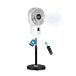 HAVAI BLU X 16 inches BLDC Mist Pedestal Fan ? Ultra-Quiet, Remote & Touch Control, 2.2L Detachable Tank, Easy Installation ? White