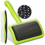pecute Slicker Dog Brushes for Grooming, Dog Brush for Cockapoo, Cavapoo, Ergonomic Cat Grooming Brush with 15mm Rounded Pins to Detangle Knots, Remove Loose Hair, Soft Pad for Sensitive Pet Skin, S