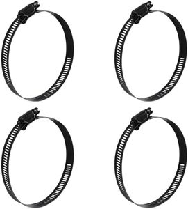 Litoexpe 4 Inch Stainless Steel Worm Gear Hose Clamp 4 Pcs, Adjustable 78-101mm Size Range, Fuel Line Clamp for Plumbing Automotive and Mechanical Application (Black)