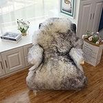 Altlue Real Genuine Sheepskin Rugs Natural Fur Rug Full Sheepskin Rug Authentic Sheepskin Throw Sheepskin Seat Covers for Chairs Sheepskin Seat Pad Cushion (70X100cm)