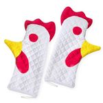 Funny Rooster Oven Mitt, Rooster Trim Oven Mitts, Rooster Decorate Oven Mitts/Rooster Printed Oven Mitts, Washable Cute Oven Mitts for Baking Cooking Barbecue.