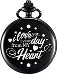 GT Gala Time Royal Black Pocket Watch Unique Memorable Gift for Husband, Wife, Boyfriend & Key Rings for Valentines Day Gifting (from My Heart)