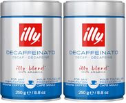 illy Ground Coffee Espresso - 100% Arabica Coffee Ground – Classico Decaf Roast - Notes of Caramel, Toasted Bread & Chocolate - Rich Aromatic Profile - Precise Roast - No Preservatives – 250g