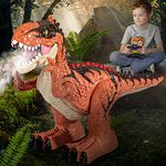 TEMI Remote Control Dinosaur Toy with Water Mist Spray for Kids, Electric Realistic RC T-rex with Light Sounds, Stunt Tyrannosaurus Gift for Boys and Girls 3 4 5 6 7 Years