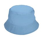 Sibba Bucket Hat Summer Fisherman Sunshade Caps Unisex Packable Hats for Women Men Holidays Hiking Camping Shopping 56-58cm Plain Colors Keep Warm in Winter (Blue)