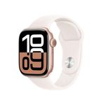 Apple Watch Series 10 [GPS 42mm] Smartwatch with Rose Gold Aluminium Case with Light Blush Sport Band. Fitness Tracker, ECG App, Always-On Retina Display, Water-Resistant