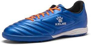 KELME Men Indoor Turf Soccer Shoe, Arch Support Soccer Cleats, Performance Futsal Sneaker, Blue, 7