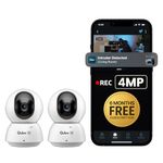 Qubo Smart 360° 4MP Home Security Camera| Free 6-Month Subscription [Pack of 2] | Ultra 2K Wi-Fi Indoor CCTV |AI Person Detection| Auto Alarm| NightPulse Vision| SD & Cloud Storage| Made in India