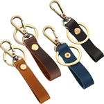WILLBOND 4 Pieces Leather Valet Keychain Leather Key Chain with Belt Loop Clip for Keys, ['Black', 'Brown', 'Blue', 'Coffee'], One Size