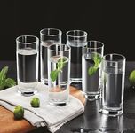 NVRA Italian Premium Juice and Water Glasses Set of 12 Transparent, 300ml, Drinking Water Glasses Stylish & Crystal Square Highball Glasses for Water, Juice & Cocktails, Glass Set of 12 for Water