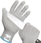 Schwer Level A9/F Cut Protection Gloves, Ultimate Cut Protection According to the Highest US and European Standards, for Cutting Meat (M, Grey, 2 Pairs)
